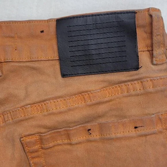 Serenede Stacked Orange Grunge Flare Pants | Men’s 32x34 | Y2K Streetwear Retro - Picture 6 of 8